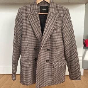 Maje Brown Checkered Women's Blazer